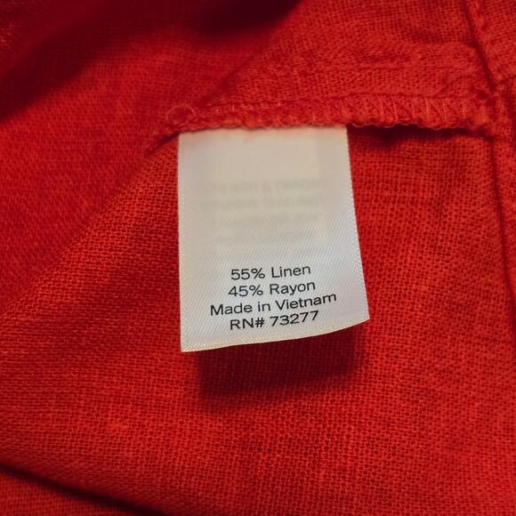 LC Lauren Conrad Tank Top Womens Size 3X Red Linen Blend Hi-Lo Hem Beach Summer - Picture 4 of 9